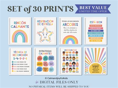 30 Spanish Classroom Educational Posters Wall Art Bundle Decorations ...