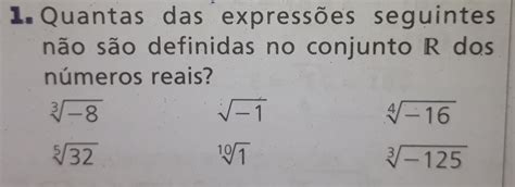 Solved 1 Quantas Das Expressões Seguintes Não São Definidas No