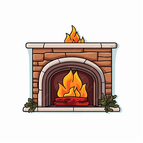 Premium Vector Warm Winter Cartoon Mantelpiece Flat Vector