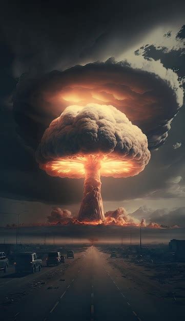 nuclear explosion  city nuke bomb mushroom radioactive cloud