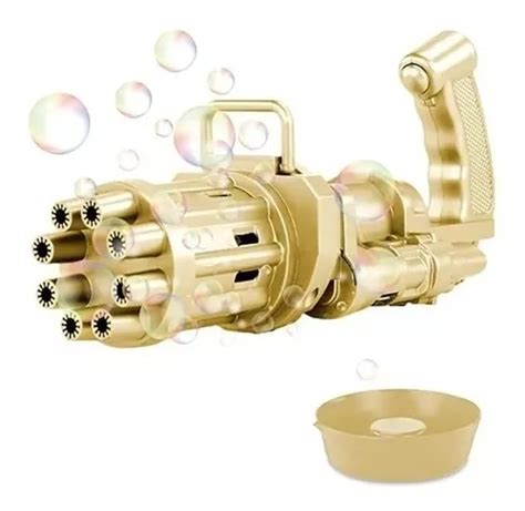 Burbujero S Per Pistola Autom Tica De Burbujas Gun Juguete Color Dorado