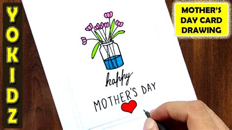 How To Draw Mothers Day Card Mothers Day Drawings Youtube