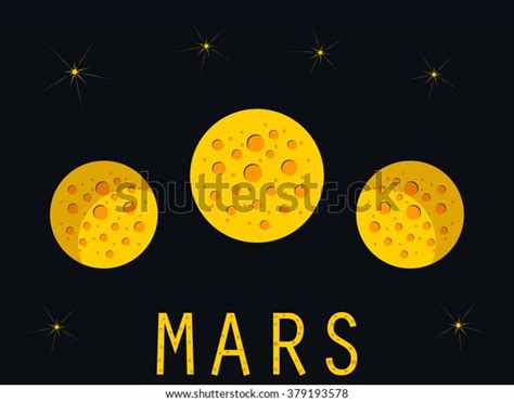 Planet Mars Phases Mars Shadow Vector Stock Vector Royalty Free