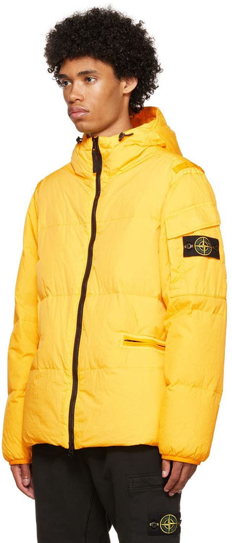 Stone Island Yellow Crinkle Rep Down Jacket 1 160 SSENSE Lookastic