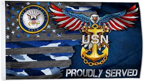 US Navy Military Veteran Flag USN Army Eagle Patriotic Service Eagle