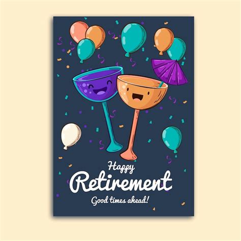 Free Vector | Hand drawn retirement greeting card