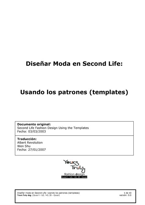 Dise Ar Moda En Second Life Studocu