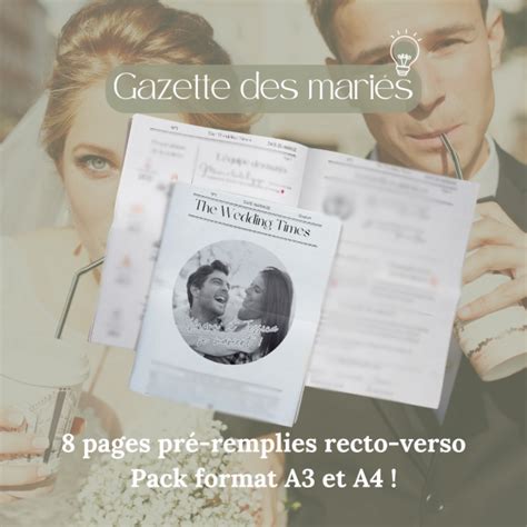 Ton Mod Le De Gazette Des Mari S Imprimer Pour Ton Mariage