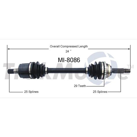 Trakmotive Front Cv Joint Axle Shafts Set Of For Hyundai Accent Fwd