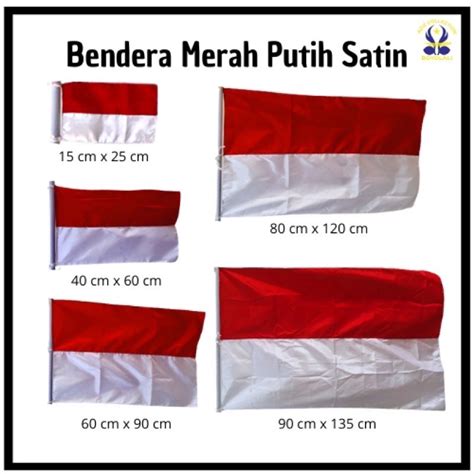 Jual Bendera Merah Putih Bendera Indonesia Satin Peles Murah 40 X 60 Cm