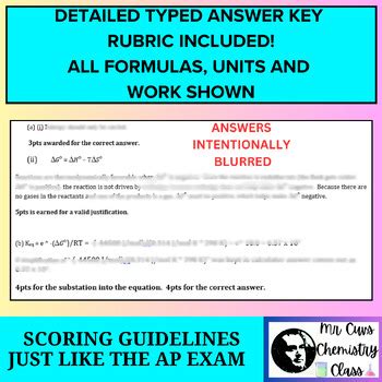 Advanced Placement Ap Chemistry Thermochemistry Thermodynamics Unit