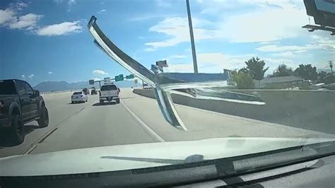 Video Chair Crashes Into Vehicle Windshield On Utah Freeway Youtube