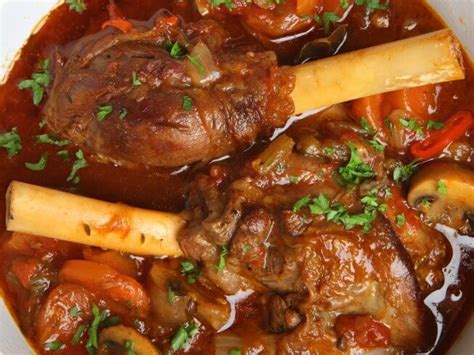 Crock Pot Savory Lamb Shanks With Rosemary And Mushrooms Recipe