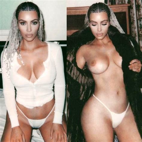 Kim Kardashian Topless Thong Magazine Photoshoot Leaked Voyeurflash