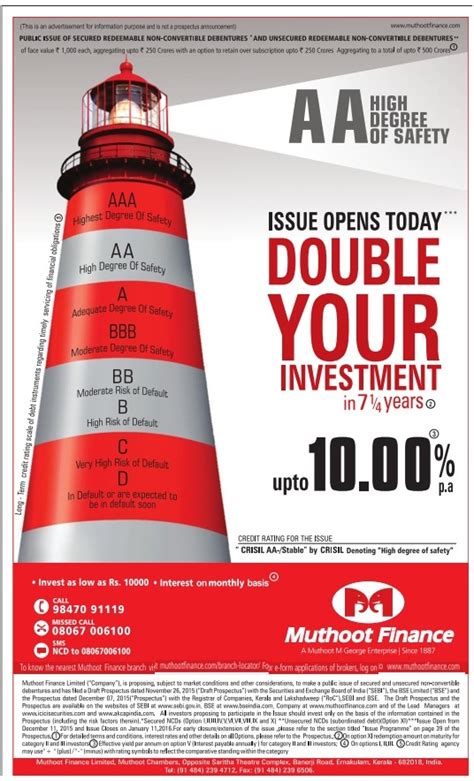 muthoot finance ncd dec    invest