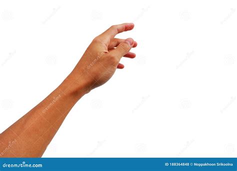 Hand Reaching Up Grab Something On White Background Stock Photo Image