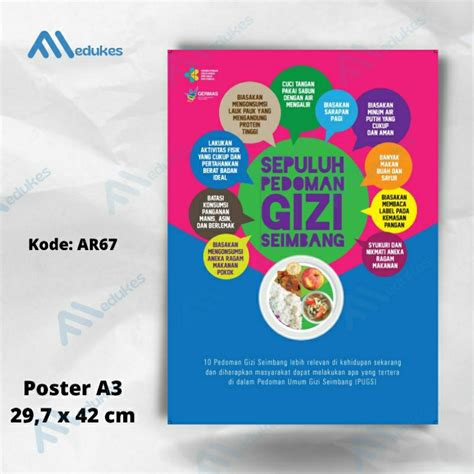 Jual Poster 10 Pedoman Gizi Seimbang Poster Gizi Seimbang Shopee