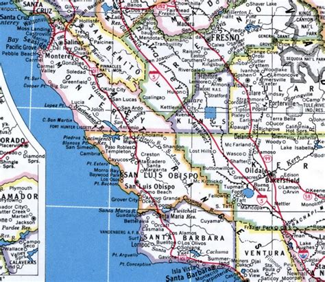 Best California Statearea And Regions Map - Map Of Central California ...