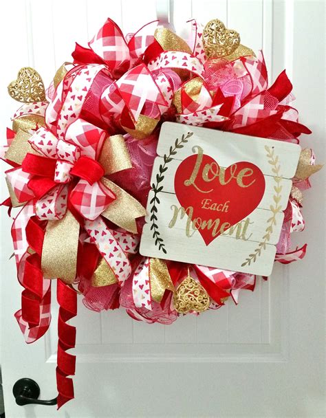 Front Door Decor Mesh Wreath Valentine Wreath Valentine Etsy Valentine Wreath Diy