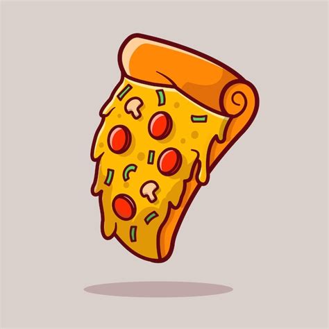 Free Vector Pizza Slice Food Cartoon Vector Icon Illustration Food Object Icon Isolated Flat