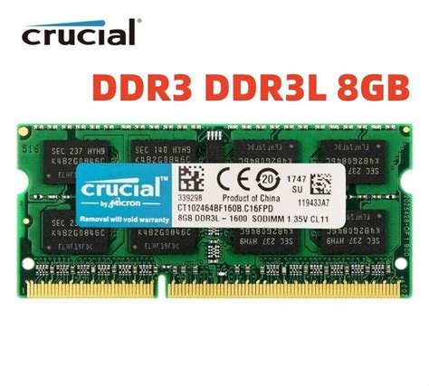 Модуль оперативной памяти Crucial 8 ГБ DDR3L PC12800 1600 MHz CL 11 ...