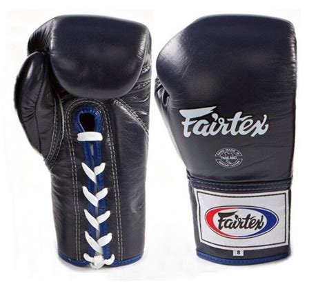 Fairtex Lace Up Gloves Competition Bgl6 10121416 Oz Navy Blue Muay