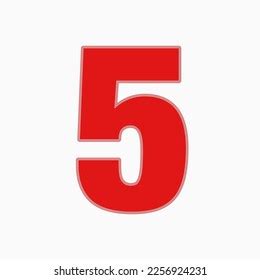 Red Number 5 Isolated On White Stock Illustration 2256924231 | Shutterstock