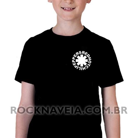 Camiseta Infantil Red Hot Chili Peppers Logo Estamparia Rock Na Veia