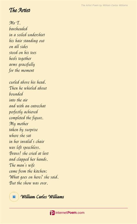 The Artist Poem By William Carlos Williams