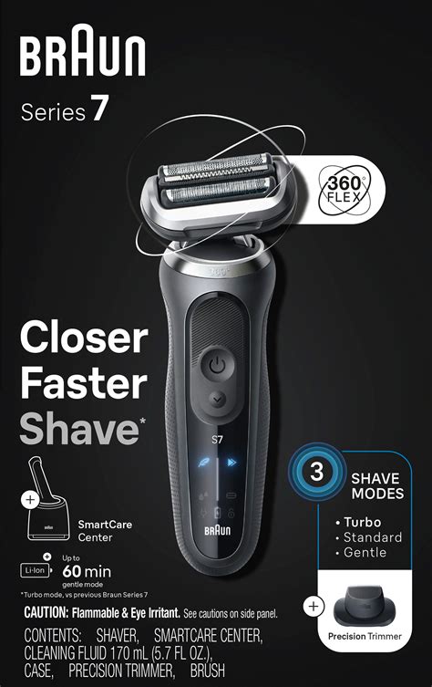 Braun Series 7 Wetdry Electric Shaver With Smart Center Grey