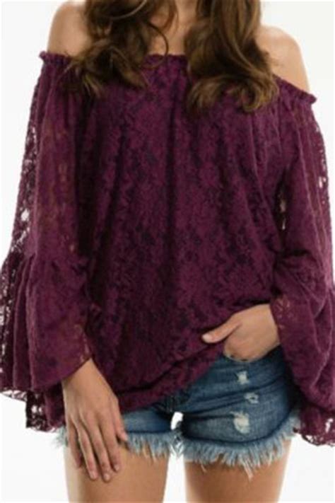 Cowgirl Gypsy Lace Long Sleeve Off The Shoulder Red Black Beige Tan