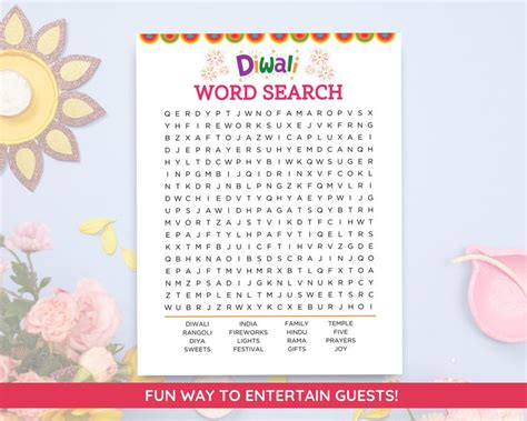 Diwali Word Search Diwali Game Printable Diwali Party Game Diwali