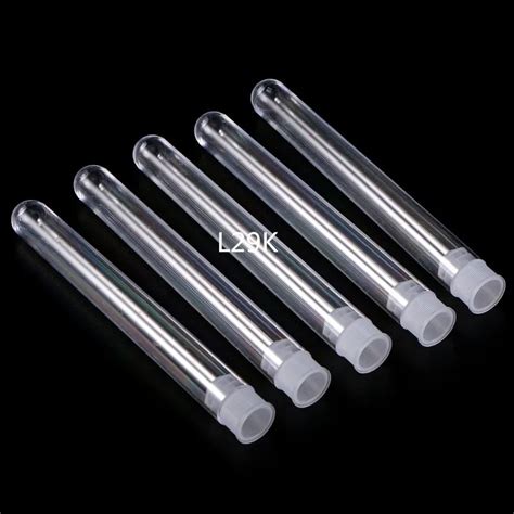 50Pcs Pack 12x100mm Transparent Laboratory Clear Plastic Test Tubes