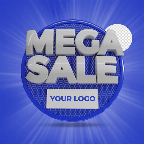 Premium PSD Mega Sale Label 3d Render