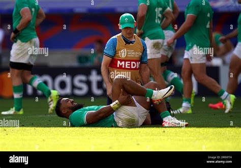 Irelands Bundee Aki Appears Injured During The Rugby World Cup Pool B