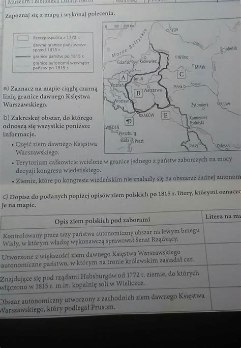 Zapoznaj Si Z Map I Wykonaj Polecenia A Zaznacz Na Mapie Ci G