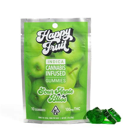 Happy Fruit Sour Apple Bliss Gummies 100mg Thc Greenstone