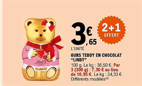 Promo Ours Teddy En Chocolat Lindt Chez E Leclerc Express Icatalogue Fr