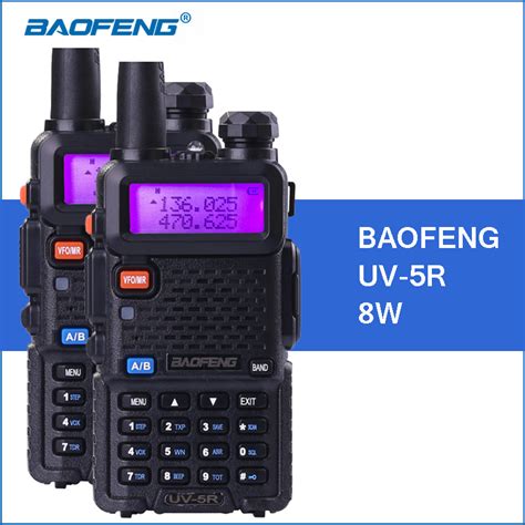 Pcs Lot Baofeng Uv R W Walkie Talkie Mah Uhf Vhf Dual Band Uv R