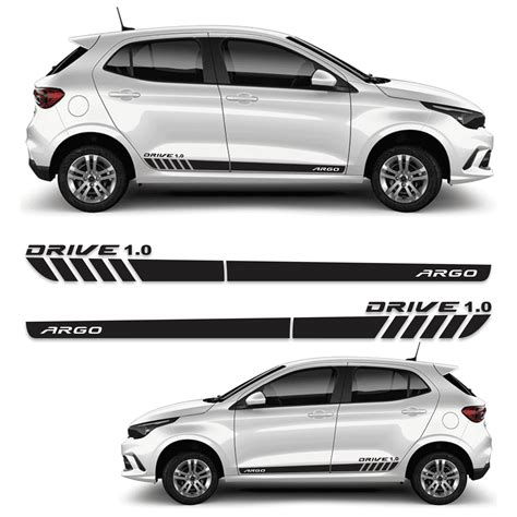 Adesivo Faixa Lateral Fiat Argo Cromo Decor Pastilhas Adesivas