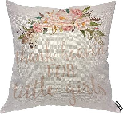 Amazon Emvency Throw Pillow Cover Cute Burlap Pink Blush Sparkle