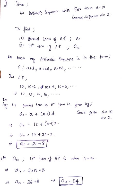 Solved Find The Nth Term And Indicate Term Of The Arithmetic Sequence