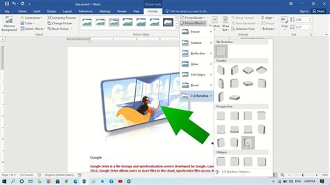 How To Apply Picture Effects In Word 2016 YouTube