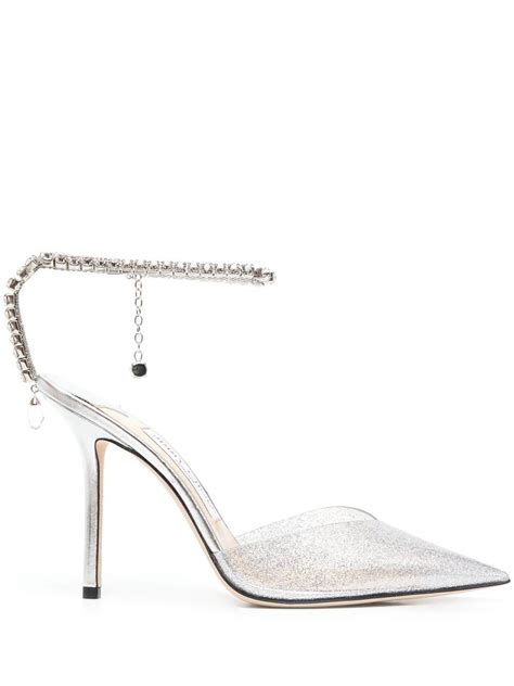 Jimmy Choo Saeda Crystal Pumps In White Lyst