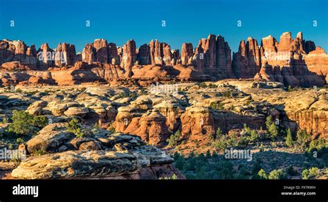 Rock Spires Near Squaw Flat Campground At Sunrise The Needles Section