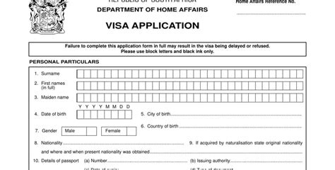 South Africa Application Visa Pdf Form Formspal