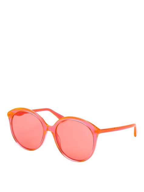 Gucci - Pink acetate round glasses - sunglasses - 504304J0070006