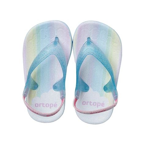 Chinelo Menina Infantil Ortopé Estampa Elástico Dia a Dia Azul