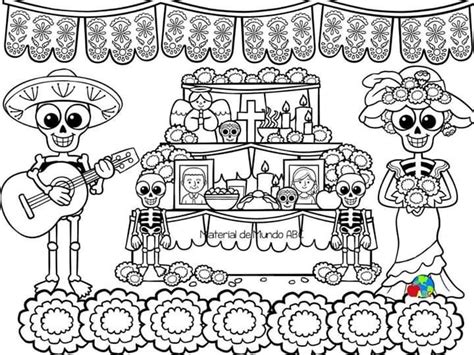 Dia De Muertos Dibujo Dia De Muertos Altar De Muertos Dibujo