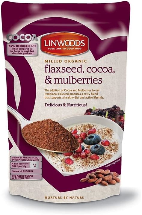 Linwoods Milled Organic Flaxseed Cocoa And Mulberries 200g Pack Of 3 Uk Health